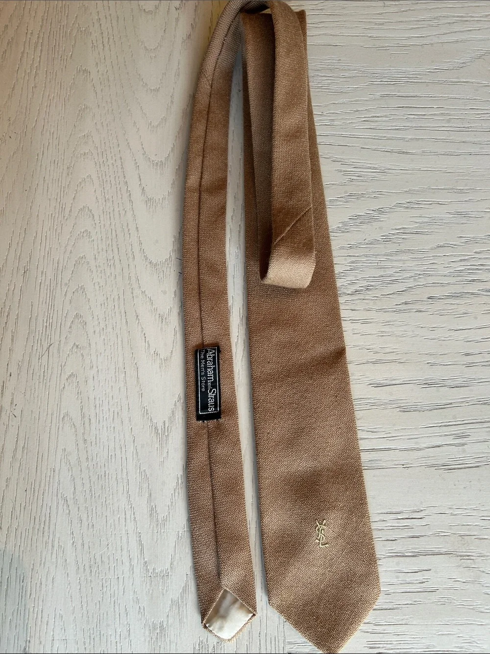 Yves Saint Laurent Beige Abraham and Straus Men’s Tie